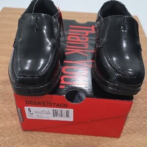 Deer Stags Men's Glossy Black Slip-On Loafers